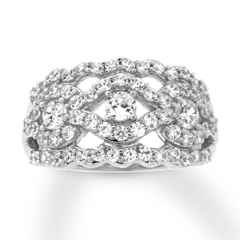 Main Image 1 of Previously Owned Diamond Anniversary Ring 1-3/8 carats tw Round 14K White Gold