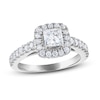 Thumbnail Image 1 of Previously Owned Vera Wang WISH Diamond Engagement Ring 1-1/2 ct tw Princess/Round 14K White Gold