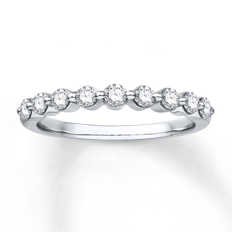 Main Image 1 of Previously Owned Diamond Anniversary Band 1/2 ct tw Round-cut 14K White Gold