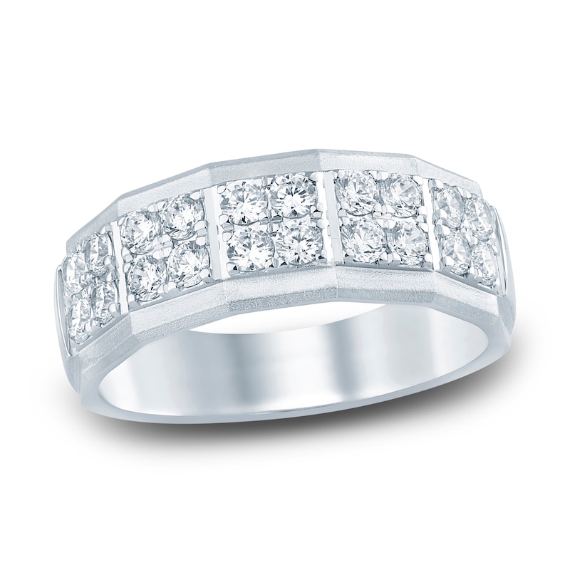 Main Image 1 of Previously Owned Men's Diamond Ring 1 ct tw Round 14K White Gold