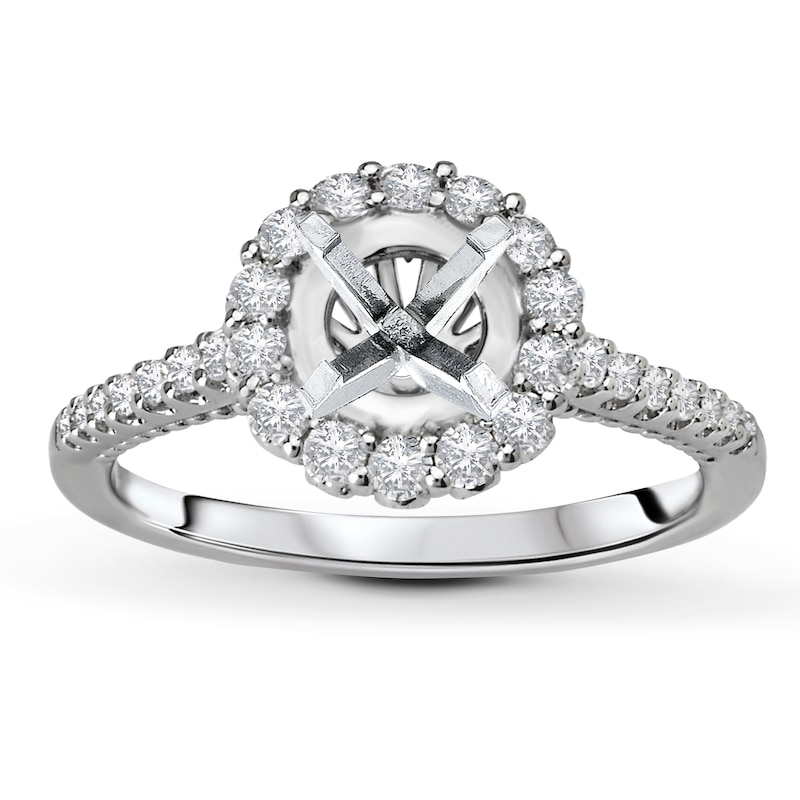 Main Image 1 of Previously Owned Diamond Engagement Ring Setting 1/2 ct tw Round 14K White Gold