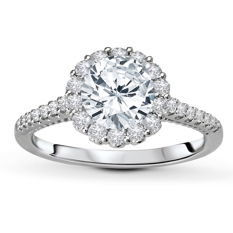 Main Image 3 of Previously Owned Diamond Engagement Ring Setting 1/2 ct tw Round 14K White Gold