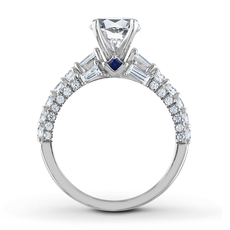 Main Image 2 of Previously Owned Vera Wang WISH Diamond Ring Setting 7/8 ct tw Baguette/Round 14K White Gold