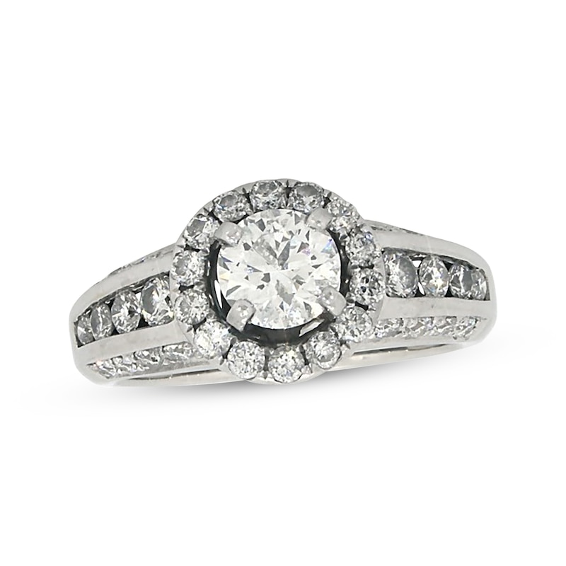 Main Image 1 of Previously Owned Diamond Engagement Ring 1-3/8 ct tw Round 14K White Gold