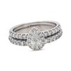 Thumbnail Image 1 of Previously Owned Diamond Bridal Set 1-1/4 ct tw Pear/Round 14K White Gold
