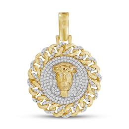 Previously Owned Men's Diamond Charm 1/2 ct tw Round 10K Yellow Gold/Rhodium