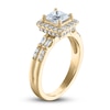 Thumbnail Image 2 of Previously Owned Certified Diamond Engagement Ring 1 ct tw Pear/Round /Baguette 14K Yellow Gold