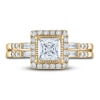Thumbnail Image 3 of Previously Owned Certified Diamond Engagement Ring 1 ct tw Pear/Round /Baguette 14K Yellow Gold