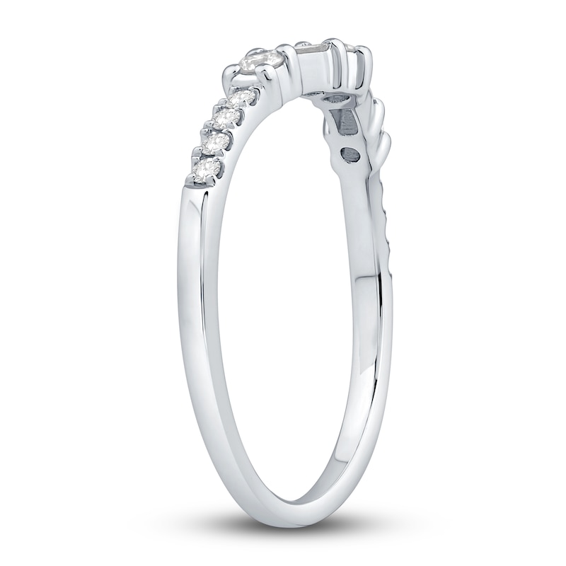 Main Image 2 of Previously Owned Diamond Contour Anniversary Band 1/3 ct tw Baguette/Round Platinum