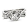 Thumbnail Image 1 of Previously Owned Diamond Bridal Set 3/4 ct tw Princess/Round 14K White Gold
