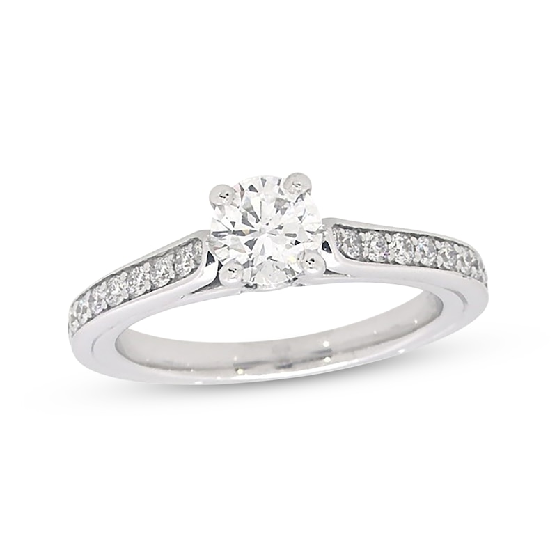 Main Image 1 of Previously Owned Diamond Engagement Ring 1 ct tw Round 14K White Gold