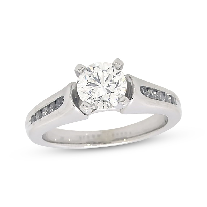 Main Image 1 of Previously Owned Diamond Engagement Ring 7/8 ct tw Round 14K White Gold