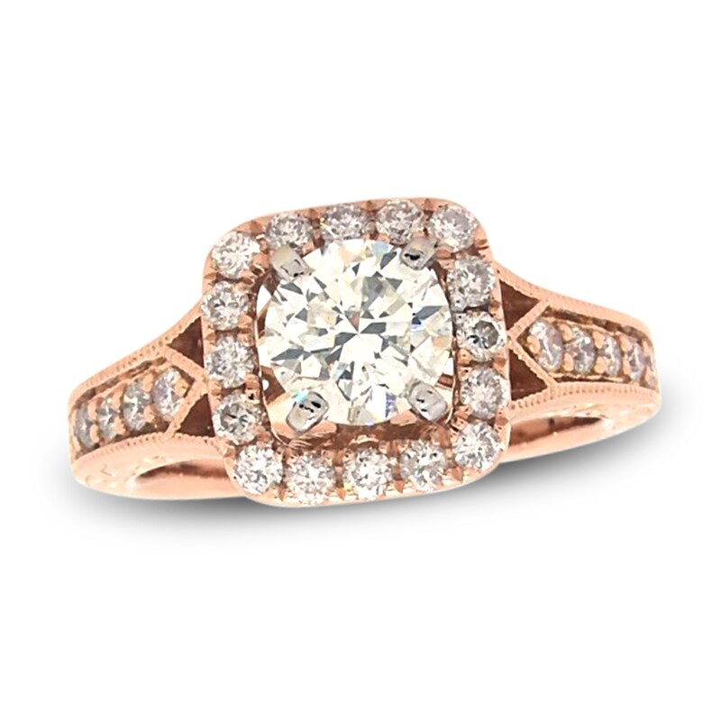 Main Image 1 of Previously Owned Diamond Engagement Ring 1-3/8 ct tw Round 14K Rose Gold