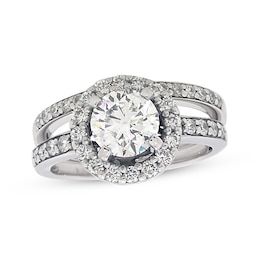 Previously Owned Diamond Bridal Set 1-1/3 ct tw Round 14K White Gold