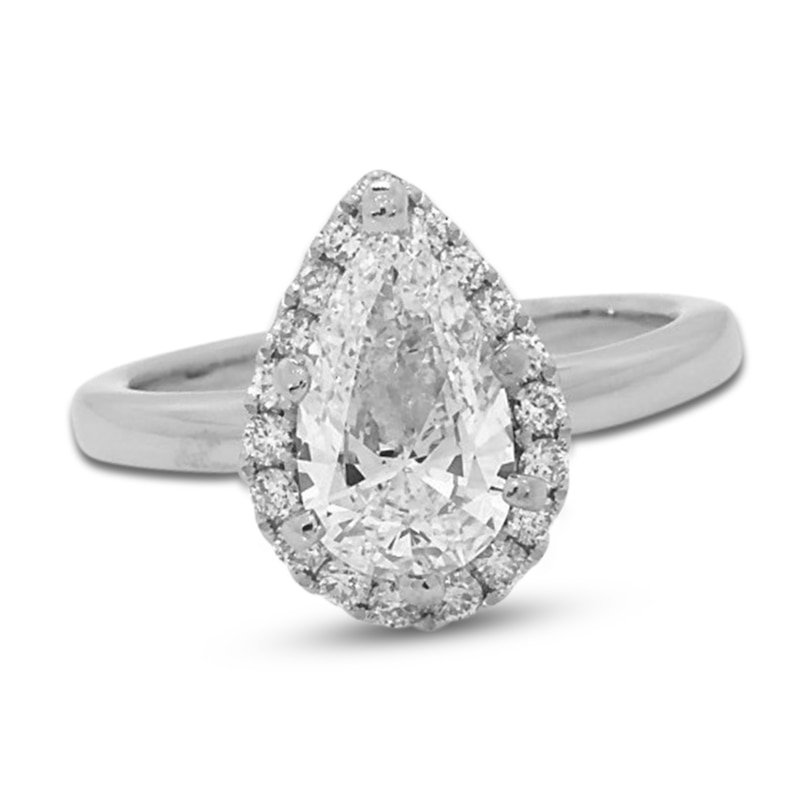 Main Image 1 of Previously Owned Diamond Engagement Ring 1-3/8 ct tw Pear/Round Platinum
