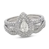 Thumbnail Image 1 of Previously Owned Diamond Bridal Set 1 ct tw Pear/Round 14K White Gold