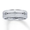 Thumbnail Image 1 of Previously Owned Men's 8mm Diamond Band 1/6 ct tw Round 10K White Gold