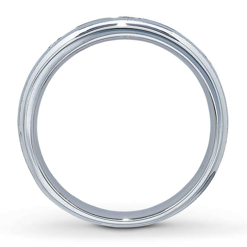 Main Image 2 of Previously Owned Men's 8mm Diamond Band 1/6 ct tw Round 10K White Gold