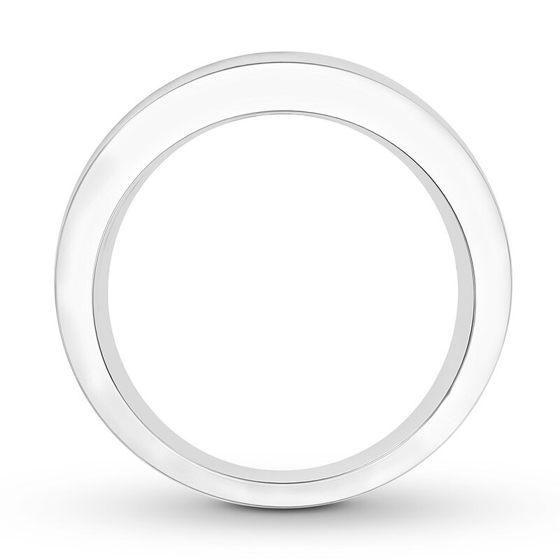 Main Image 2 of Previously Owned Diamond Men's Band 1/2 carat tw Round/Baguette 10K White Gold