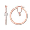 Thumbnail Image 1 of Previously Owned Diamond Hoop Earrings 1/2 ct tw Bezel-set Round 10K Rose Gold