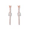 Thumbnail Image 2 of Previously Owned Diamond Hoop Earrings 1/2 ct tw Bezel-set Round 10K Rose Gold