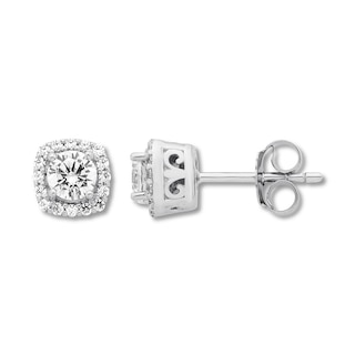 Previously Owned Diamond Stud Earrings 3/4 carat tw Round 14K White ...