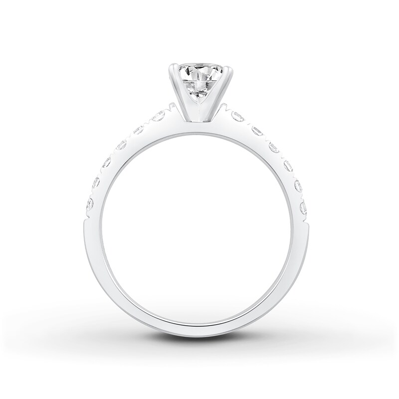 Main Image 2 of Previously Owned Diamond Engagement Ring Setting 3/8 ct tw Round Platinum