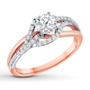 Thumbnail Image 1 of Previously Owned Diamond Engagement Ring 5/8 ct tw Round-cut 14K Two-Tone Gold