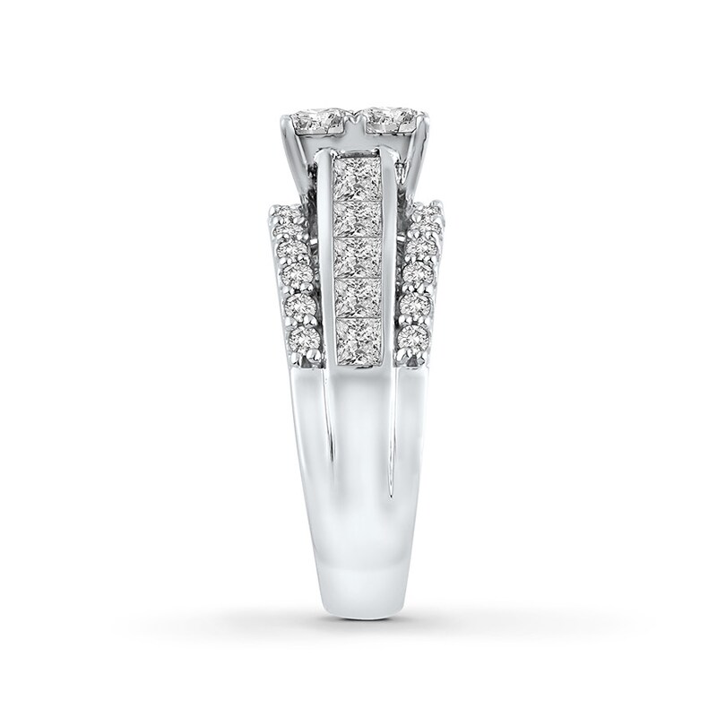 Main Image 3 of Previously Owned Diamond Engagement Ring 2-1/2 ct tw Princess-cut 14K White Gold