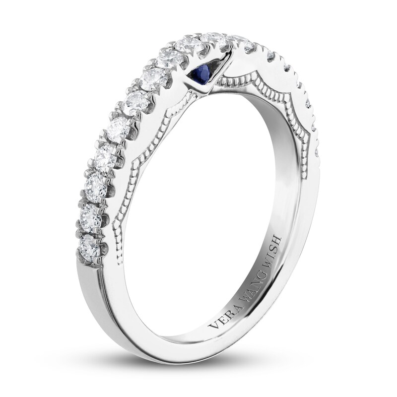 Main Image 2 of Previously Owned Vera Wang WISH Diamond Wedding Band 1/2 ct tw Round Platinum