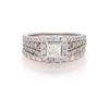 Thumbnail Image 1 of Previously Owned Princess-Cut Diamond Halo Bridal Set 1-5/8 ct tw 14K Two-Tone Gold Size 5.75