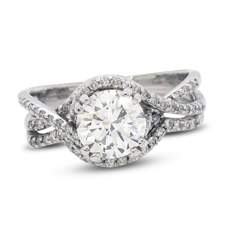 Main Image 1 of Previously Owned Diamond Bridal Set 1-1/5 ct tw Round 14K White Gold