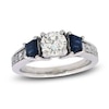 Thumbnail Image 1 of Previously Owned Diamond & Natural Blue Sapphire Engagement Ring 7/8 ct tw Round 14K White Gold