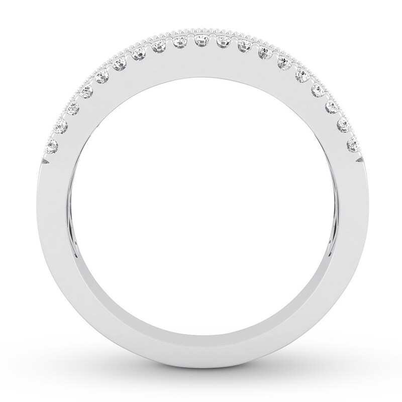Main Image 2 of Previously Owned Diamond Anniversary Band 5/8 ct tw Baguette/Round 14K White Gold