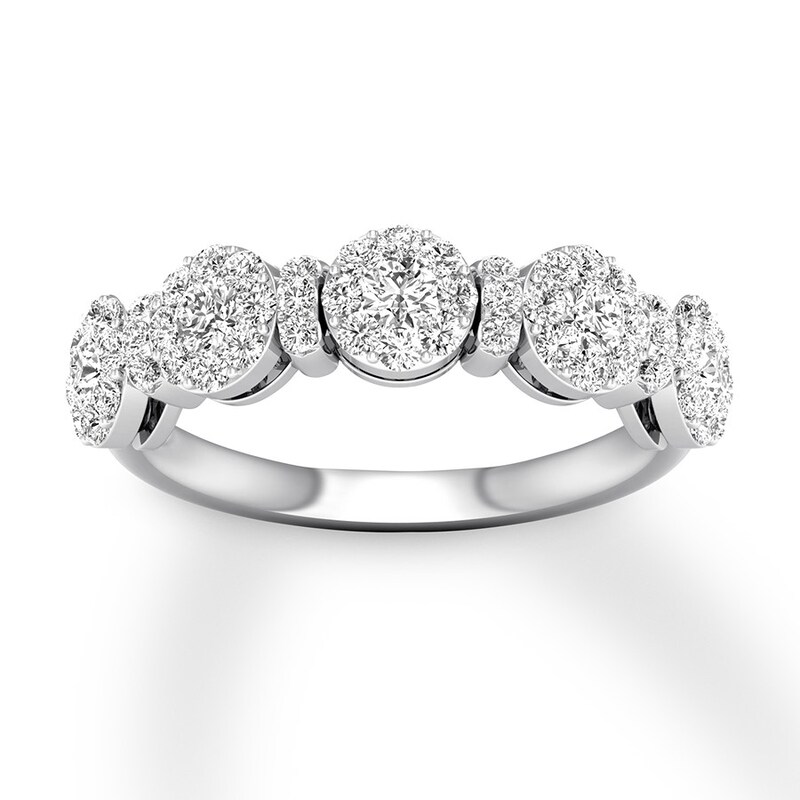 Main Image 1 of Previously Owned Diamond Anniversary Band 3/4 ct tw Round-cut 14K White Gold