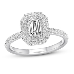 Previously Owned Diamond Engagement Ring 3/4 ct tw Emerald-cut 14K White Gold
