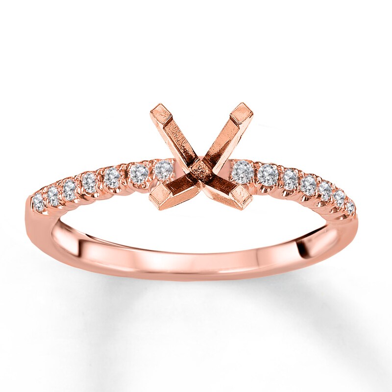 Main Image 1 of Previously Owned Diamond Engagement Ring Setting 1/6 ct tw Round 14K Rose Gold