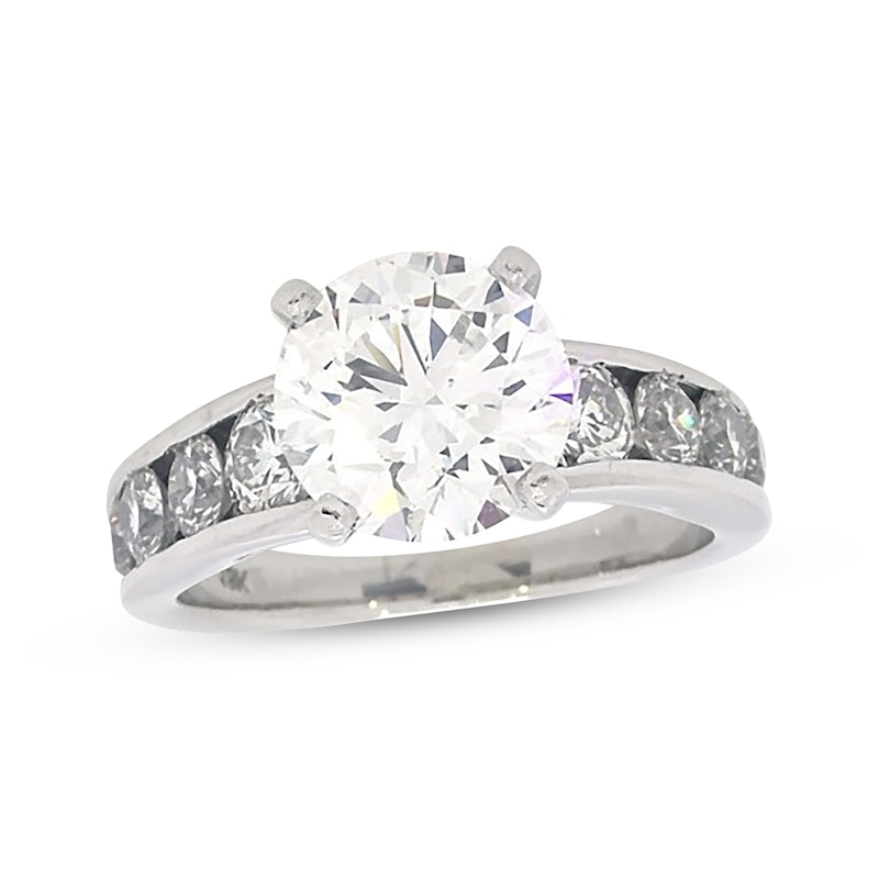 Main Image 1 of Previously Owned Diamond Engagement Ring 3-1/5 ct tw Round 18K White Gold