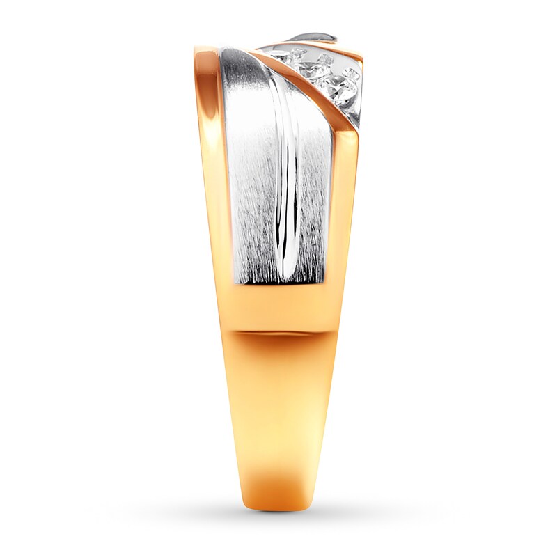 Main Image 3 of Previously Owned Men's Diamond Band 1/4 ct tw Round-cut 10K Two-Tone Gold
