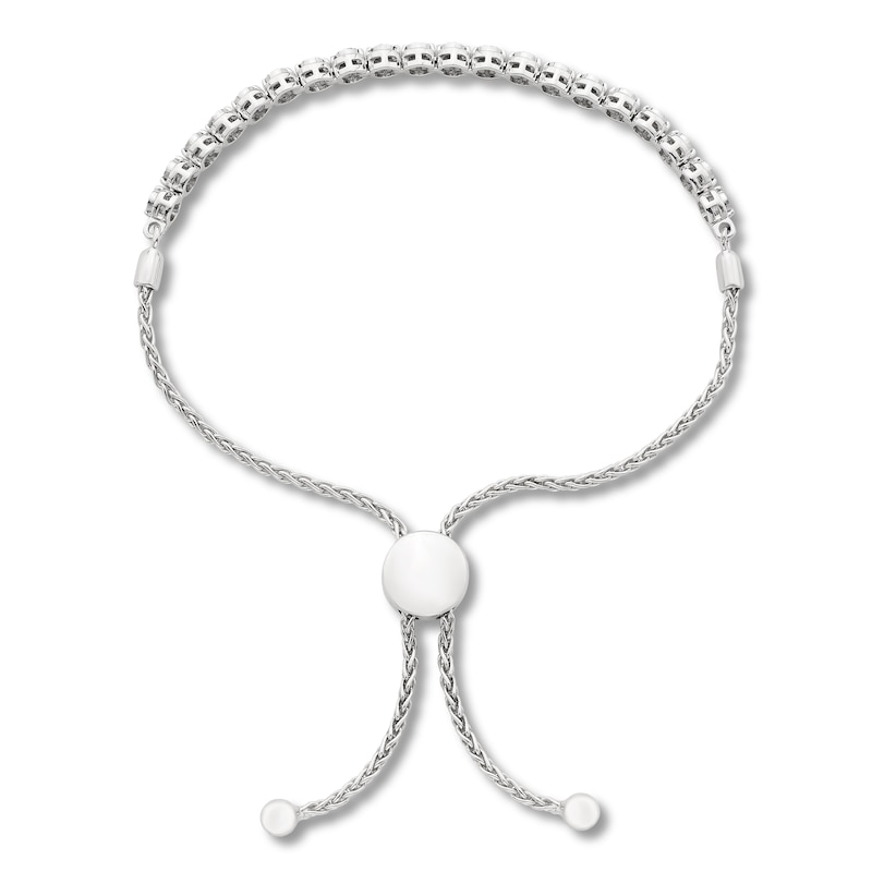 Main Image 2 of Previously Owned Diamond Bolo Bracelet 1/4 ct tw Round Sterling Silver