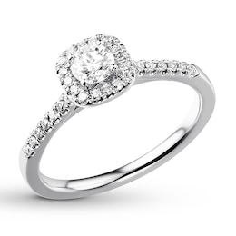 Previously Owned Diamond Engagement Ring 3/8 ct tw Round-cut 14K White Gold