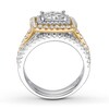 Thumbnail Image 2 of Previously Owned Diamond Bridal Set 1-7/8 ct tw Princess-cut 14K Two-Tone Gold