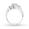 Thumbnail Image 2 of Previously Owned Diamond 3-Stone Ring 1 ct tw Princess-cut 14K White Gold