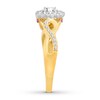 Thumbnail Image 3 of Previously Owned Diamond & Natural Pink Sapphire Promise Ring 3/8 carat tw Round 10K Two-Tone Gold