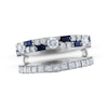 Thumbnail Image 1 of Previously Owned Vera Wang WISH Diamond & Blue Sapphire Ring 1 ct tw Round/Princess 14K White Gold