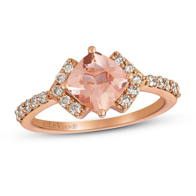 Main Image 1 of Previously Owned Le Vian Natural Morganite Ring 1/3 ct tw Diamonds 14K Rose Gold