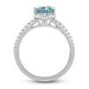 Thumbnail Image 2 of Previously Owned Natural Aquamarine Ring 1/5 ct tw Diamonds 10K White Gold