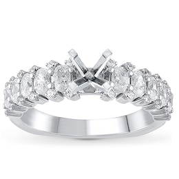 Previously Owned Diamond Engagement Ring Setting 1-1/4 ct tw Oval/Round 18K White Gold