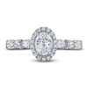 Thumbnail Image 3 of Previously Owned Certified Diamond Engagement Ring 1 ct tw Oval/Round /Pear 14K White Gold