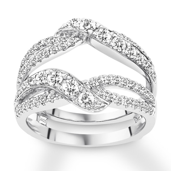 Previously Owned Diamond Enhancer Ring 1 carat tw Round-cut 14K White ...